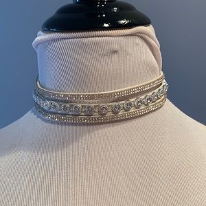 Sparkly leather choker